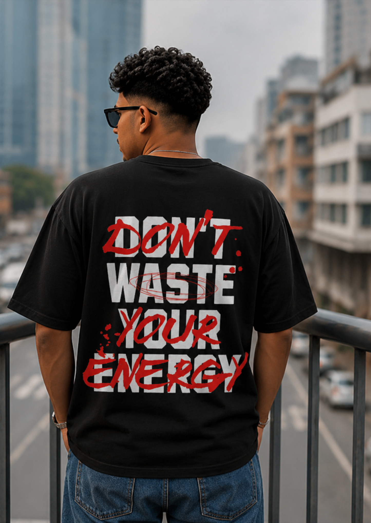 Energy Black Oversized Tshirt
