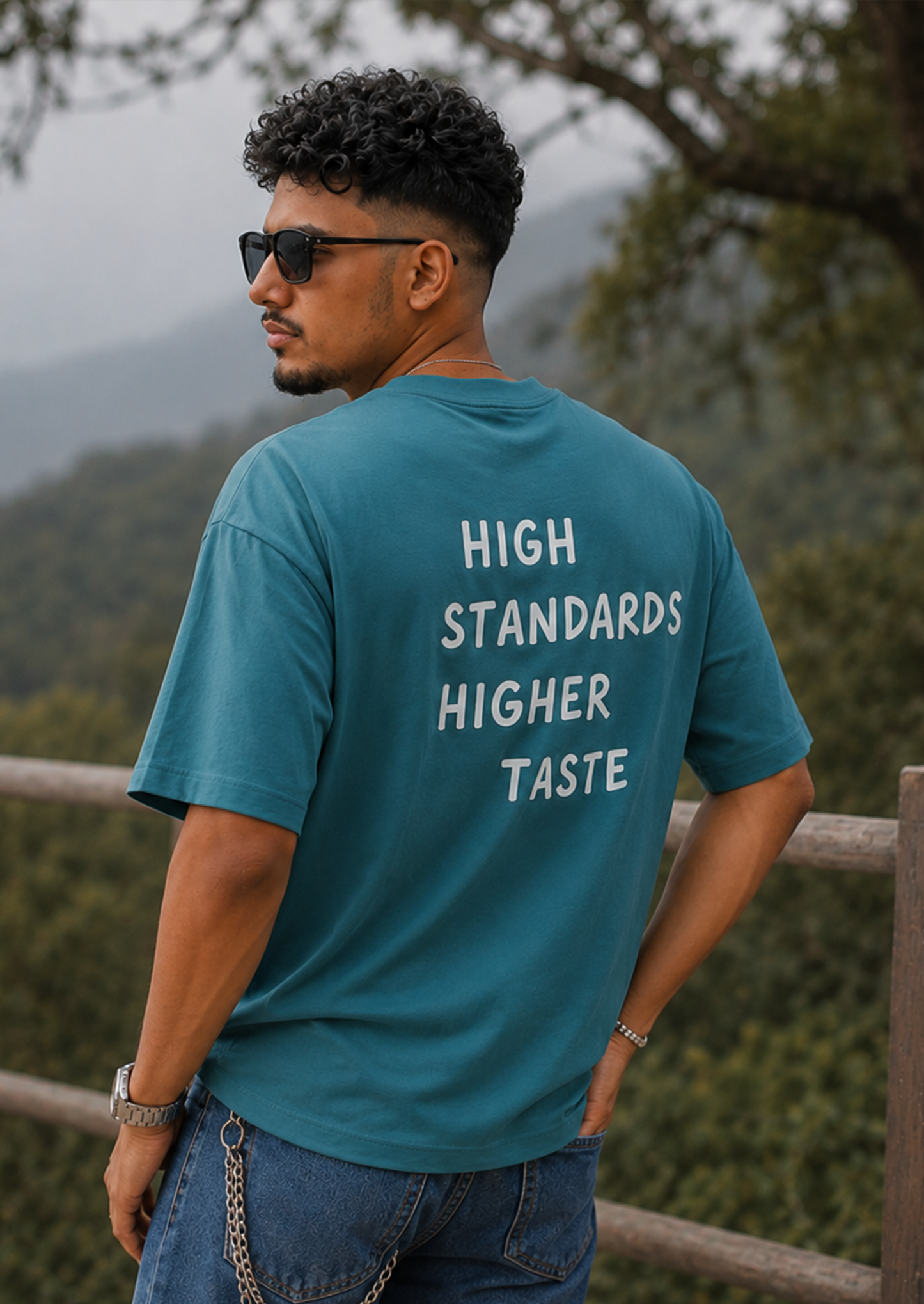 High Standards Teal Oversized Tshirt
